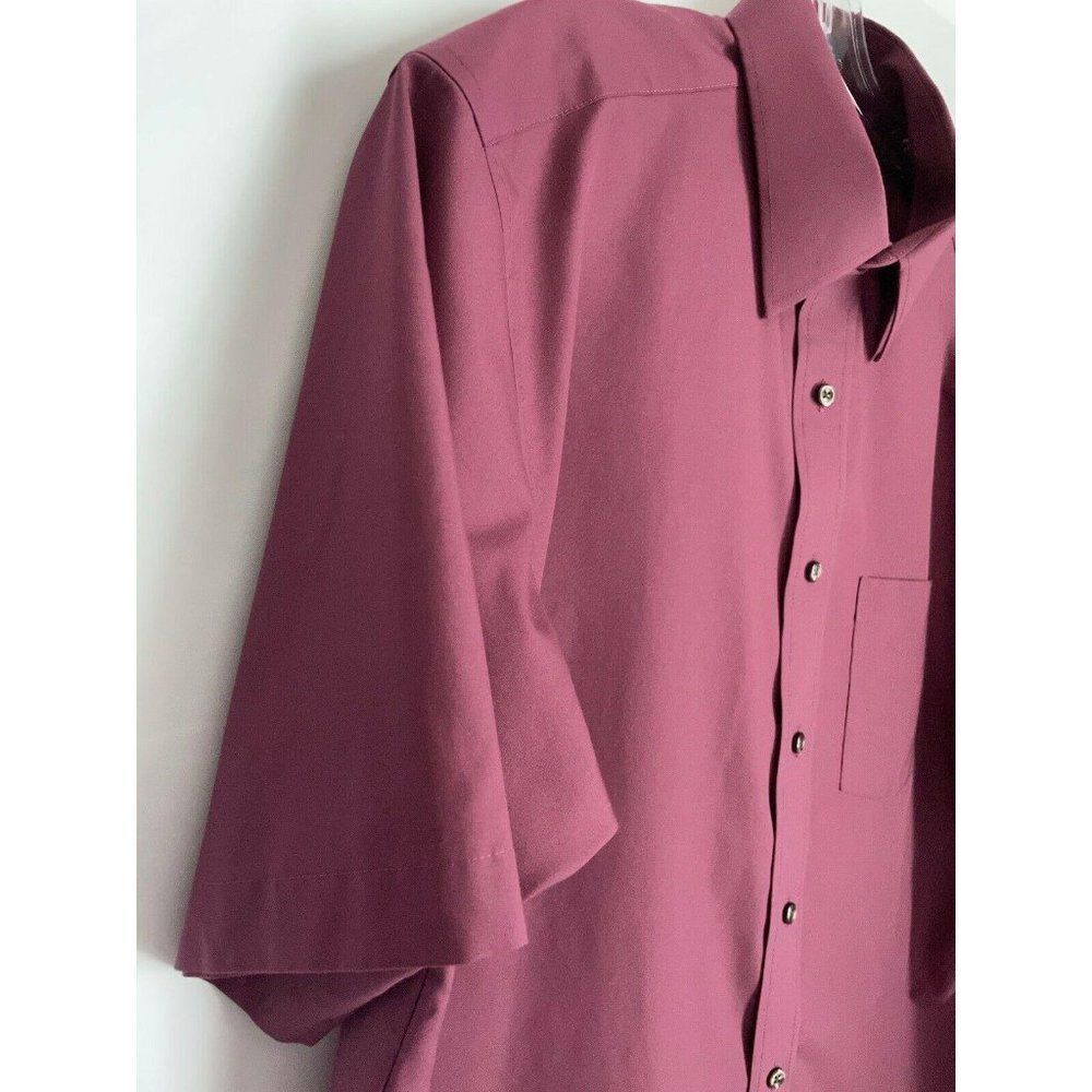 🟢Stafford Wrinkle Free Oxford Mens Size 16 Short Sl - Picture 3 of 6